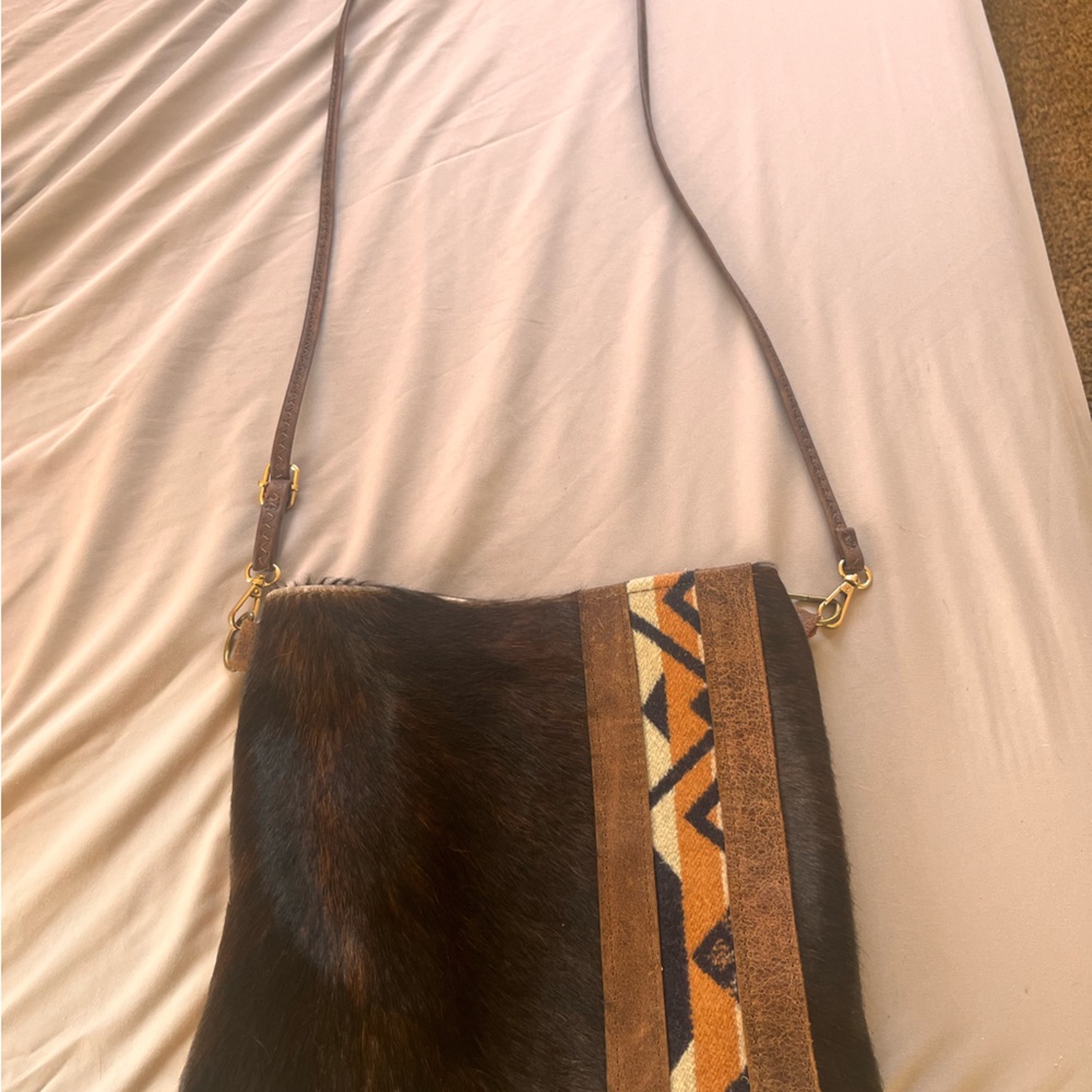 Authentic cow hide/ Pendleton wool crossbody